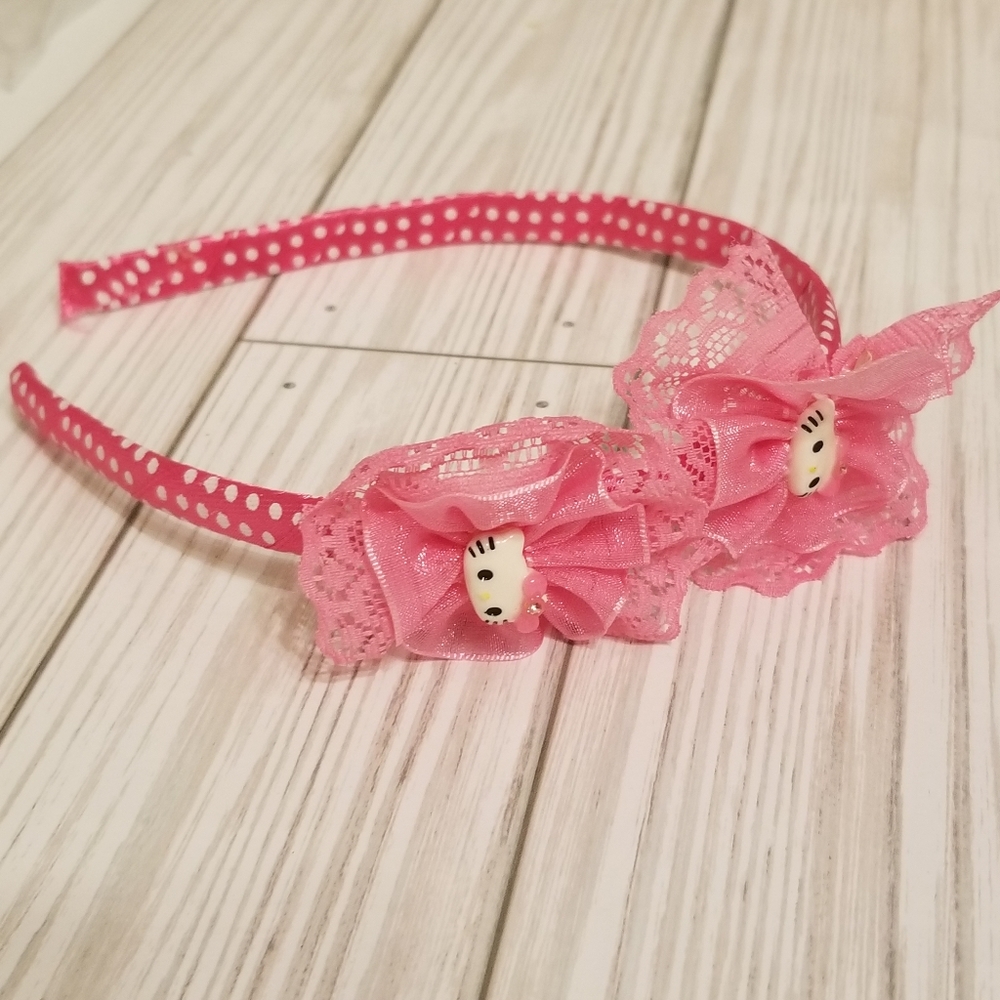 Hello Kitty Hotpink Lace Girls Headband New
